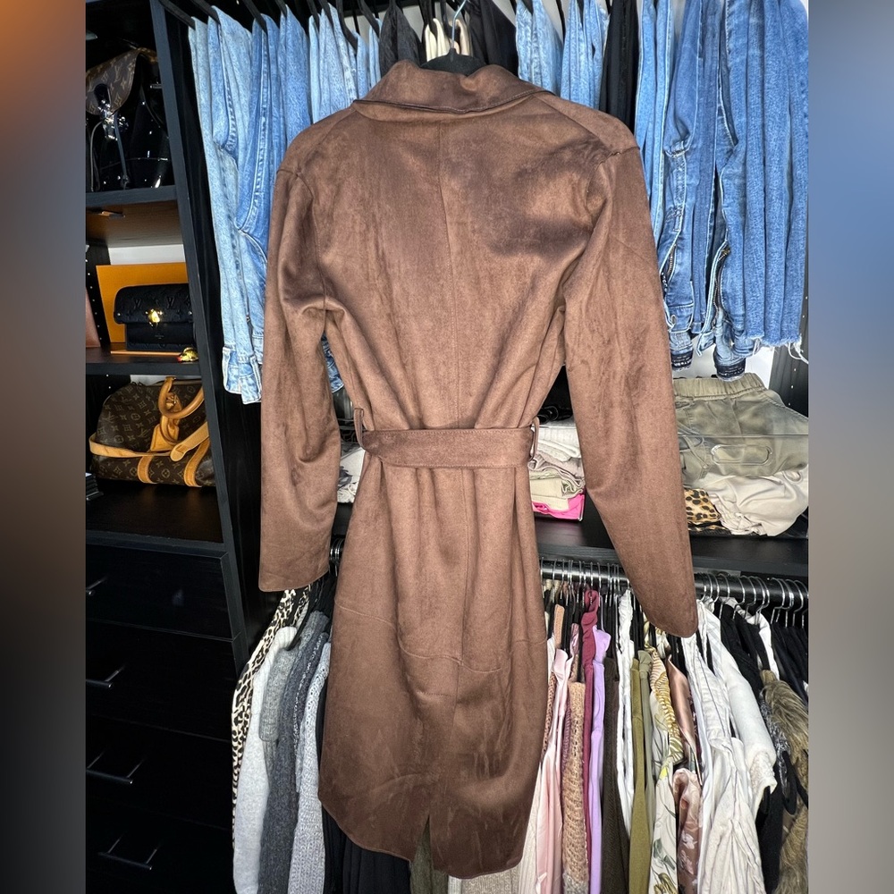 Forever 21 - Brown Suede Trench Coat - Small - Picture 2 of 2